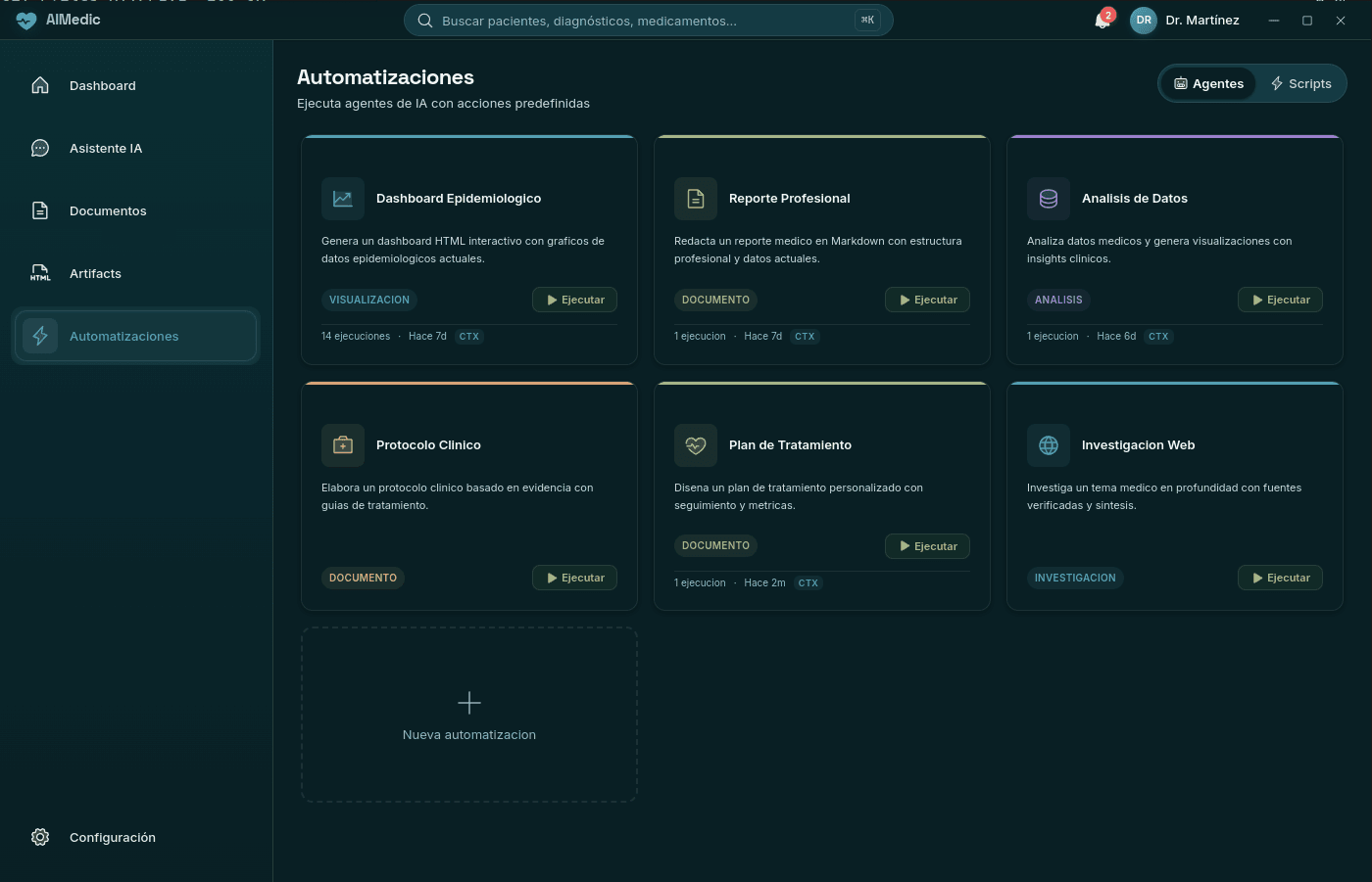AIMEDIC Plantillas de Automatización - 6 plantillas predefinidas para diferentes tareas médicas